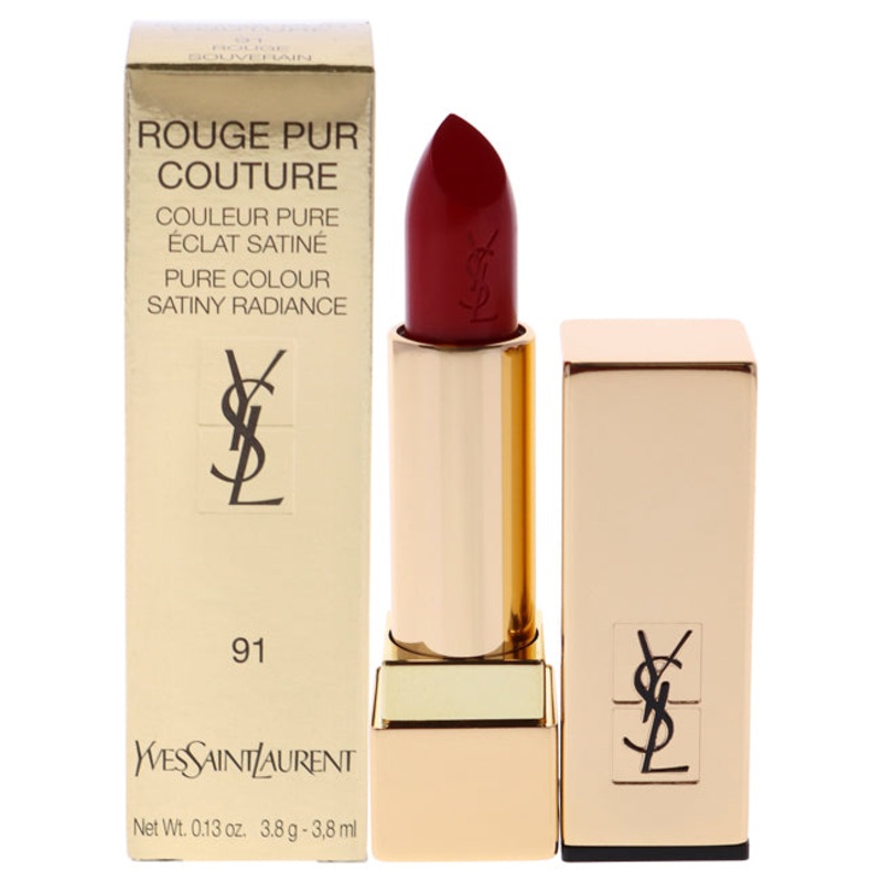 Yves Saint Laurent Rouge Pur Couture Lipstick - 91 Rouge Souverain by Yves Saint Laurent for Women - 0.13 oz Lipstick