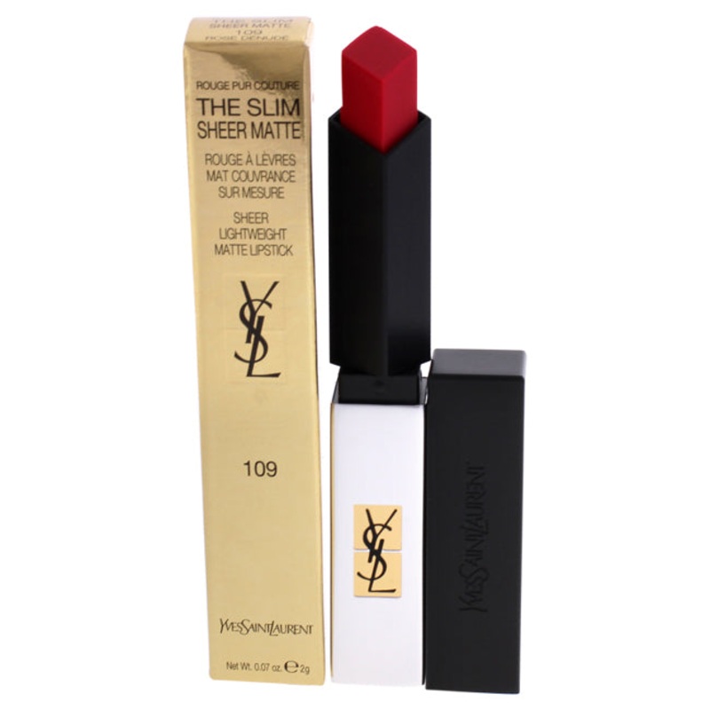 Yves Saint Laurent Rouge Pur Couture The Slim Sheer Matte Lipstick - 109 Rose Denude by Yves Saint Laurent for Women - 0.07 oz Lipstick
