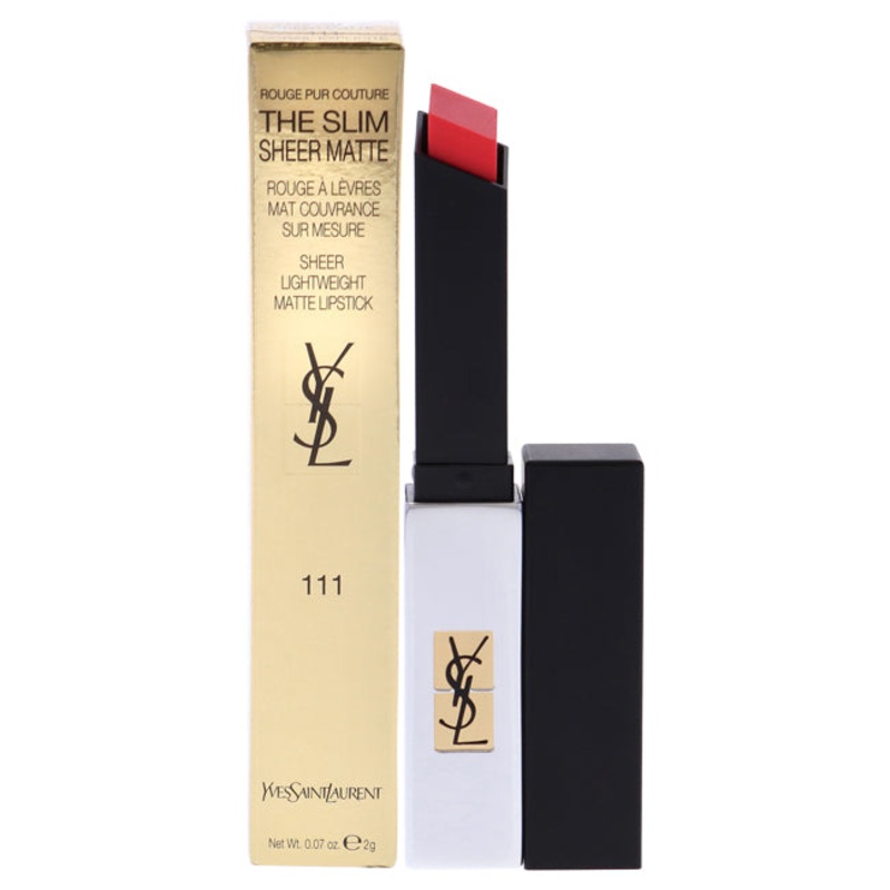 Yves Saint Laurent Rouge Pur Couture The Slim Sheer Matte Lipstick - 111 Corail Explicite by Yves Saint Laurent for Women - 0.07 oz Lipstick