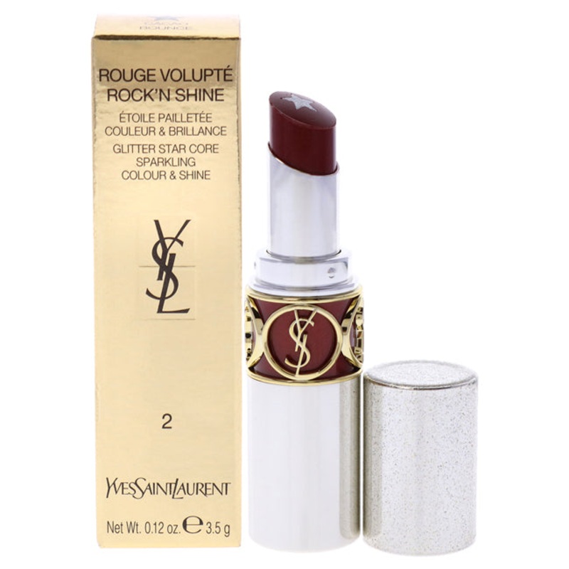 Yves Saint Laurent Rouge Volupte RockN Shine Lipstick - 02 Cacao Bounce by Yves Saint Laurent for Women - 0.12 oz Lipstick