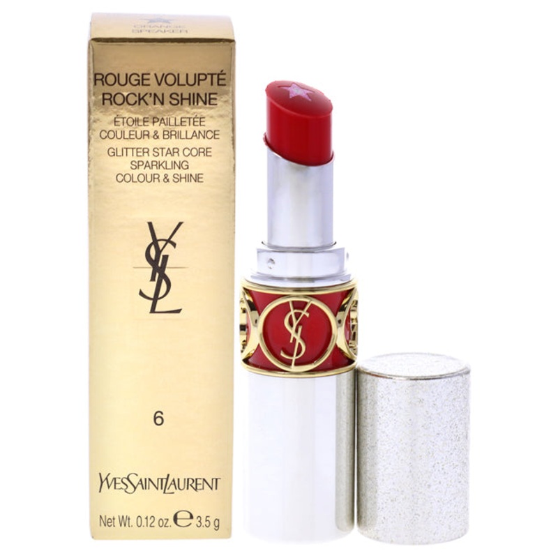 Yves Saint Laurent Rouge Volupte RockN Shine Lipstick - 06 Orange Speaker by Yves Saint Laurent for Women - 0.12 oz Lipstick