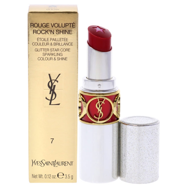 Yves Saint Laurent Rouge Volupte RockN Shine Lipstick - 07 Red Show by Yves Saint Laurent for Women - 0.12 oz Lipstick