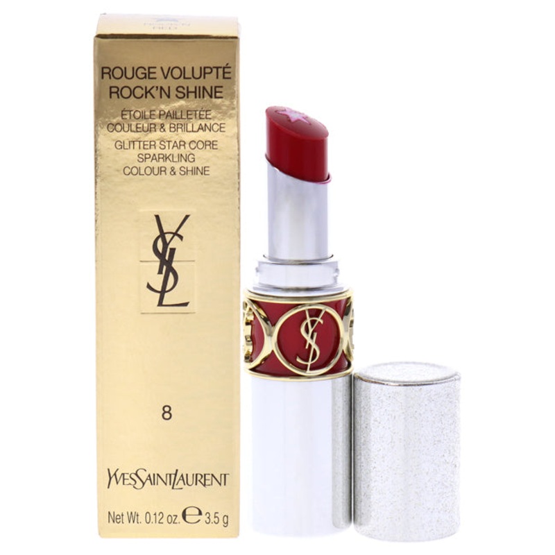 Yves Saint Laurent Rouge Volupte RockN Shine Lipstick - 08 RockN Red by Yves Saint Laurent for Women - 0.12 oz Lipstick