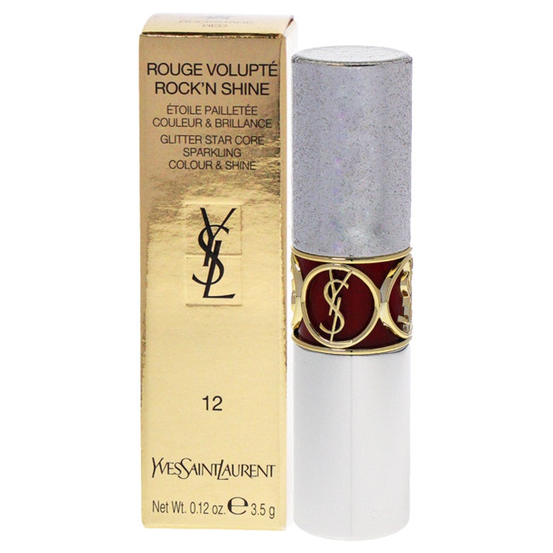 Yves Saint Laurent Rouge Volupte RockN Shine Lipstick - 12 Rockstage Red by Yves Saint Laurent for Women - 0.12 oz Lipstick