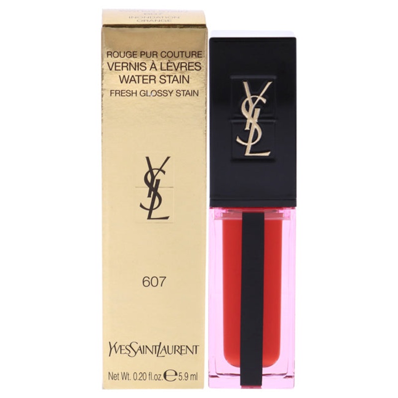Yves Saint Laurent Water Stain Lip Stain - 607 Inondation Orange by Yves Saint Laurent for Women - 0.2 oz Lip Gloss