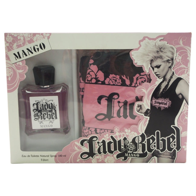 Antonio Puig Lady Rebel Mango by Antonio Puig for Women - 2 Pc Gift Set 3.4oz EDT Spray, T-Shirt