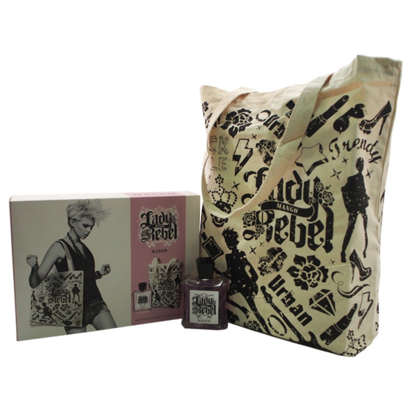 Antonio Puig Lady Rebel Mango by Antonio Puig for Women - 2 Pc Gift Set 3.4oz EDT Spray, Tote Bag