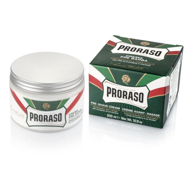 Proraso Green Pre-Shave Cream with Eucalyptus Oil 300ml/10.1oz