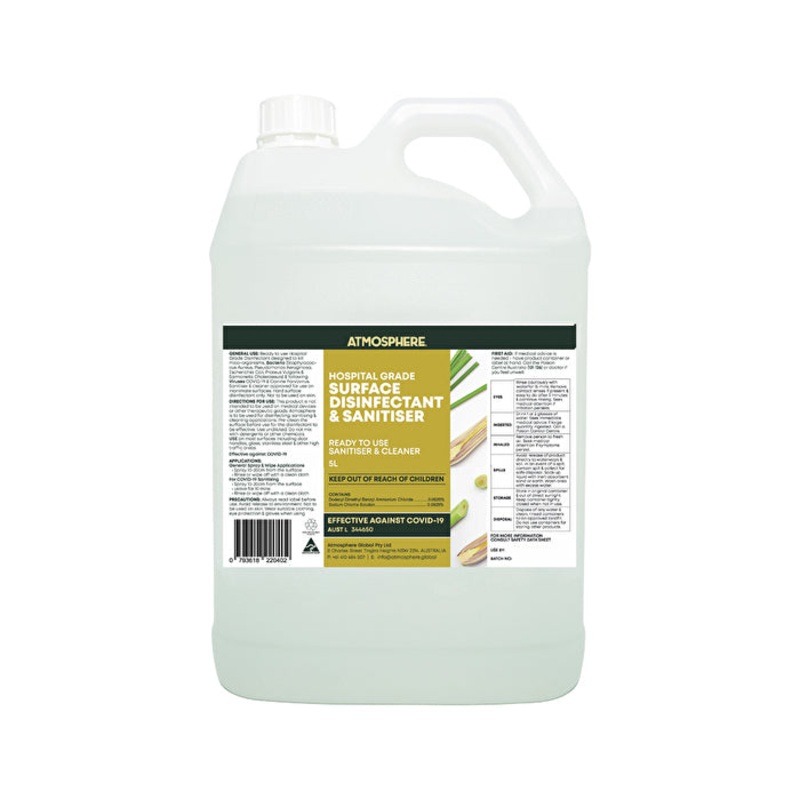 Atmosphere Hand & Surface Sanitiser Lemongrass 5000ml