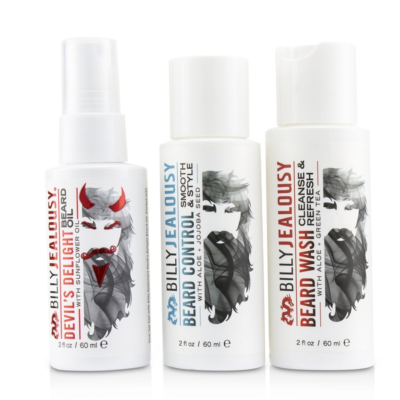 Billy Jealousy Wicked Beard Care Trio Set : 1x Beard Wash 60ml + 1x Beard Control 60ml + 1x Beard Oil 60ml  3pcs