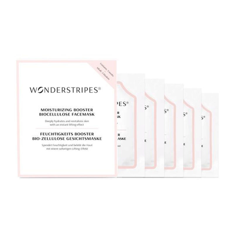 WONDERSTRIPES Hyaluron moisturizing bio cellulose face mask 5 Masks
