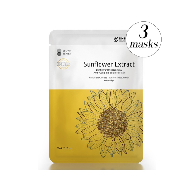 Timeless Truth Sunflower Brightening & Anti-Aging Bio cellulose Mask (3 Masks) 3 Masks
