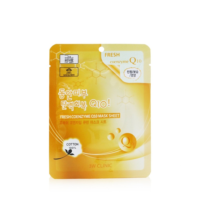 3W Clinic Mask Sheet - Fresh Coenzyme Q10 (Exp. Date 04/2022)  10pcs